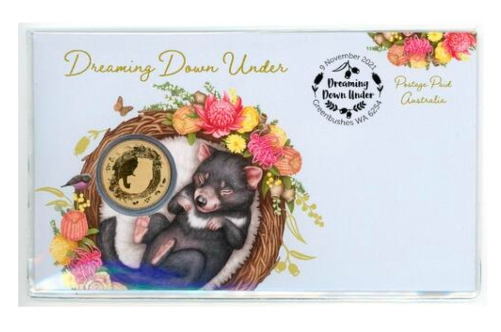 2021 Dreaming Down Under – Tasmanian Devil Postal Numismatic Cover (PNC)