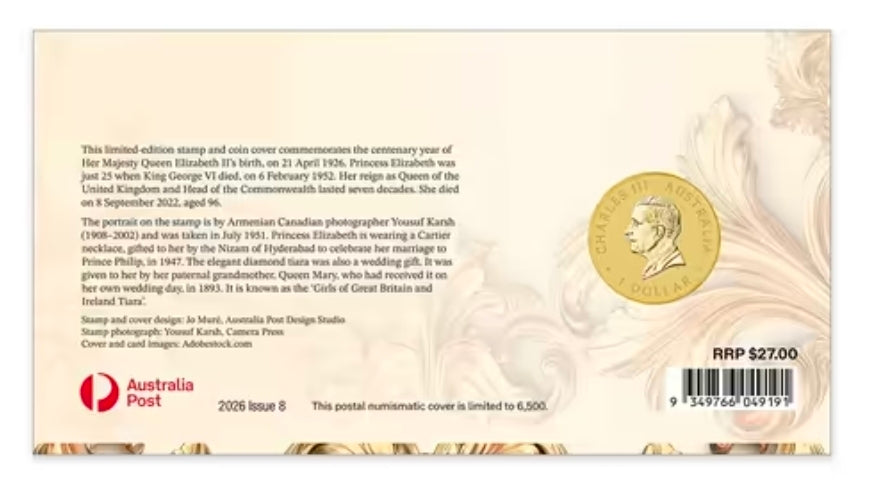 2026 100 Years of Queen Elizabeth’s Birth Postal Numismatic Cover (PNC)