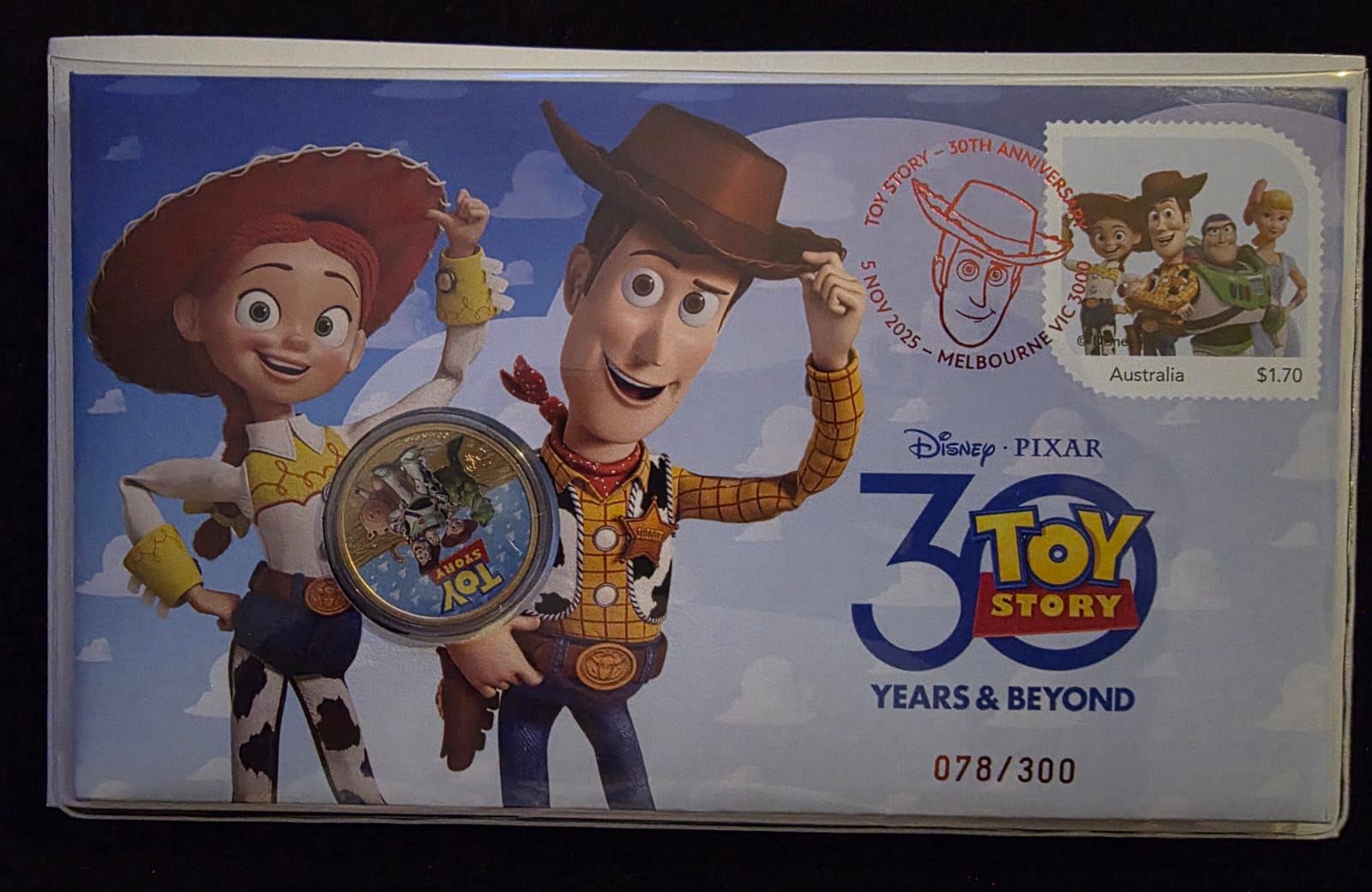🤠🎬 **2025 $1 Toy Story “30 Years & Beyond” Limited Edition PNC – No. 078/300**