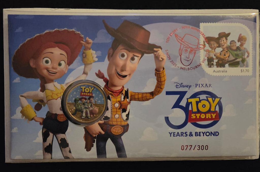 🤠🎬 **2025 $1 Toy Story “30 Years & Beyond” Limited Edition PNC – No. 077/300**