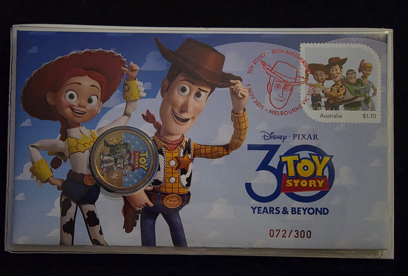 🤠🎬 **2025 $1 Toy Story “30 Years & Beyond” Limited Edition PNC – No. 072/300**