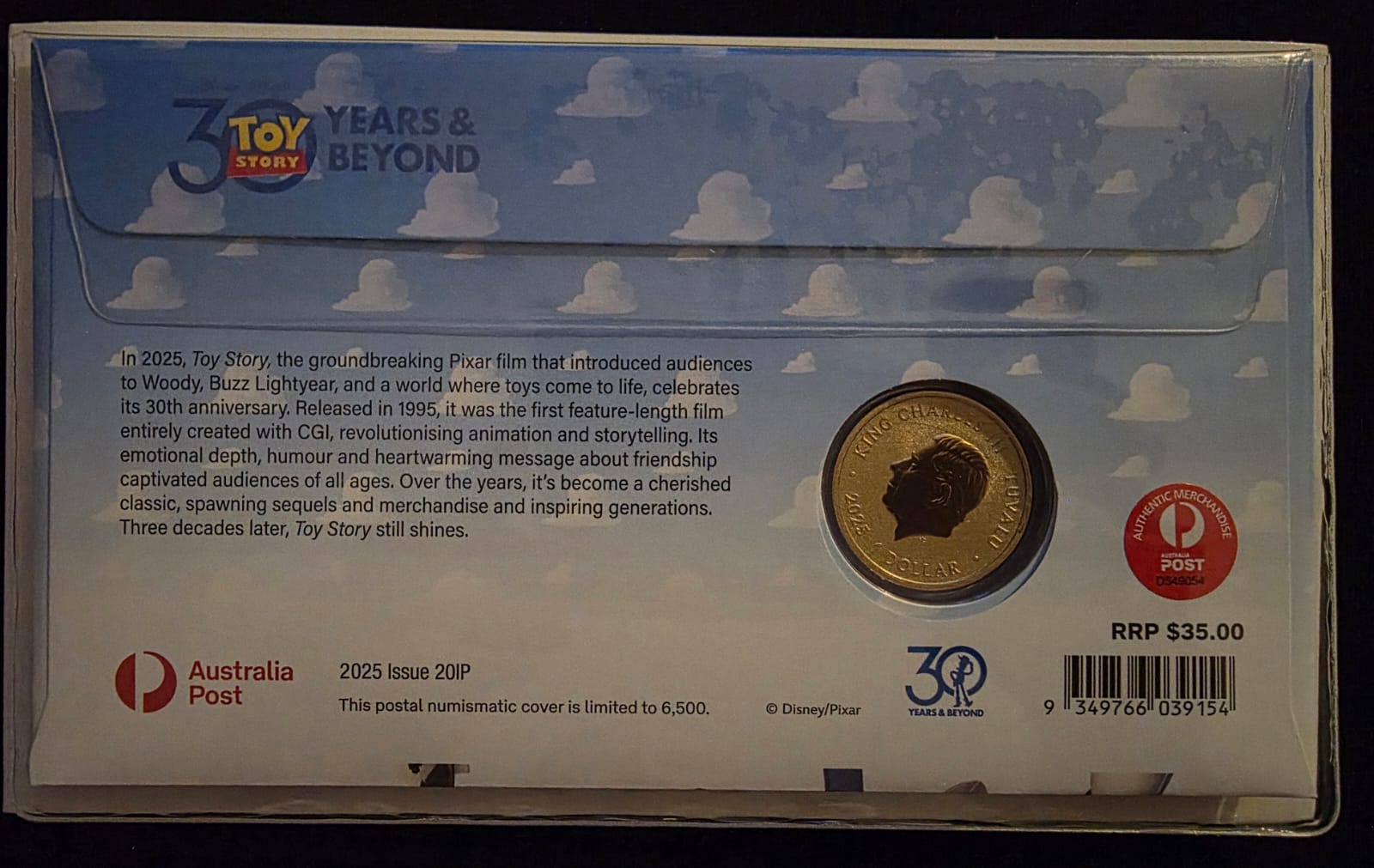 🤠🎬 Toy Story 30 Years Anniversary $1 PNC – Disney | Limited Issue**