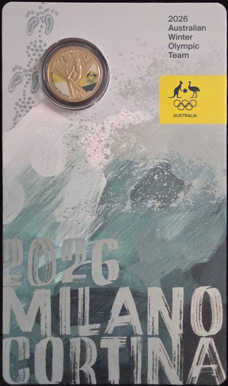 ❄️🇦🇺 2026 $1 Milano Cortina Winter Olympics – Australian Team Coloured Coin