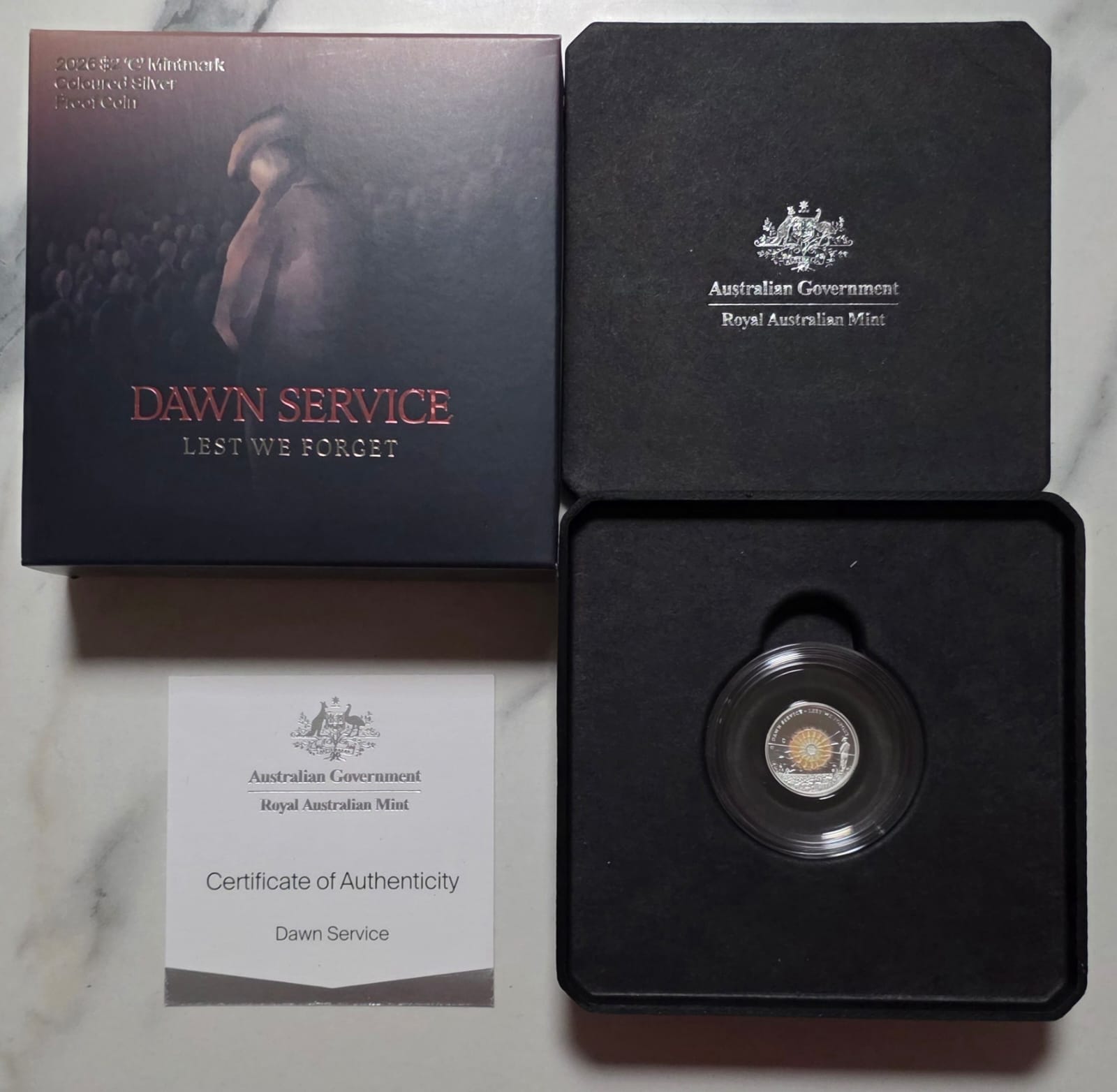 2026 $2 Dawn Service ‘C’ Mintmark Coloured Silver Proof Coin