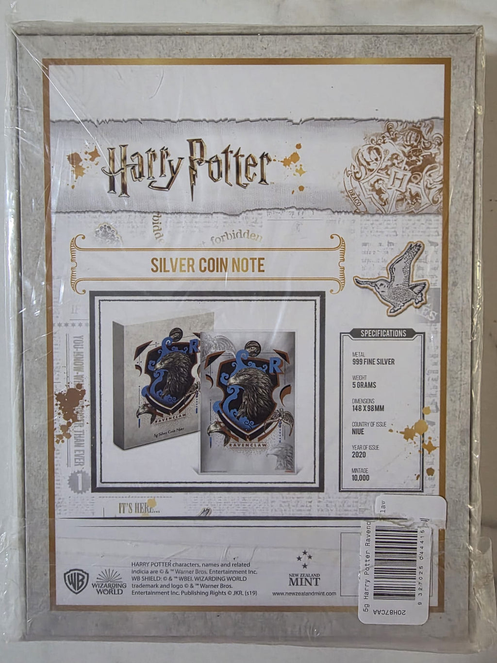 2020 Harry Potter Ravenclaw 5g Silver Coin Note – Limited Edition Collectible