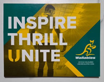 2019 Wallabies $2 Coloured Uncirculated Coin