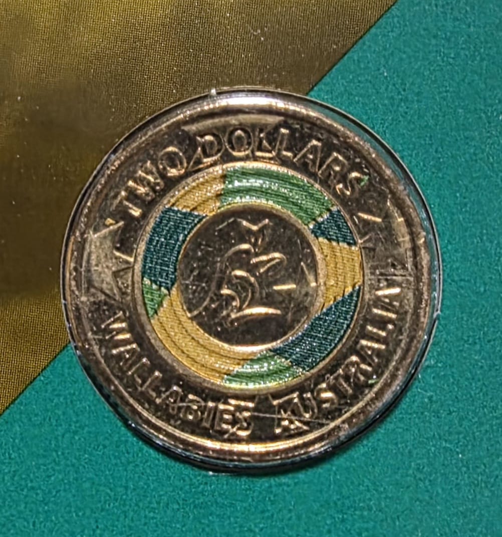 2019 Wallabies $2 Coloured Uncirculated Coin