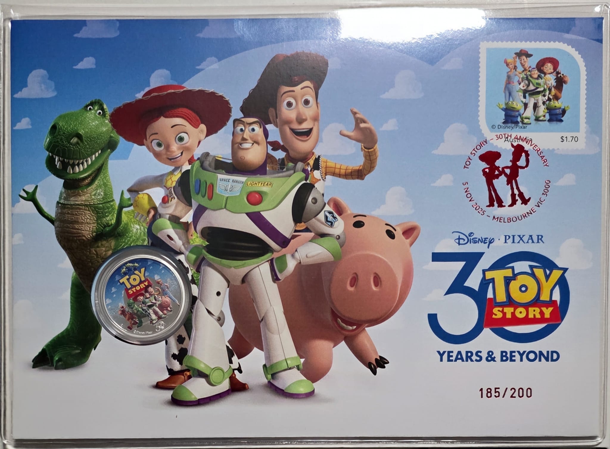 2025 1/2 Oz Silver 30 Years of Toy Story PNC --numbered at 185/200