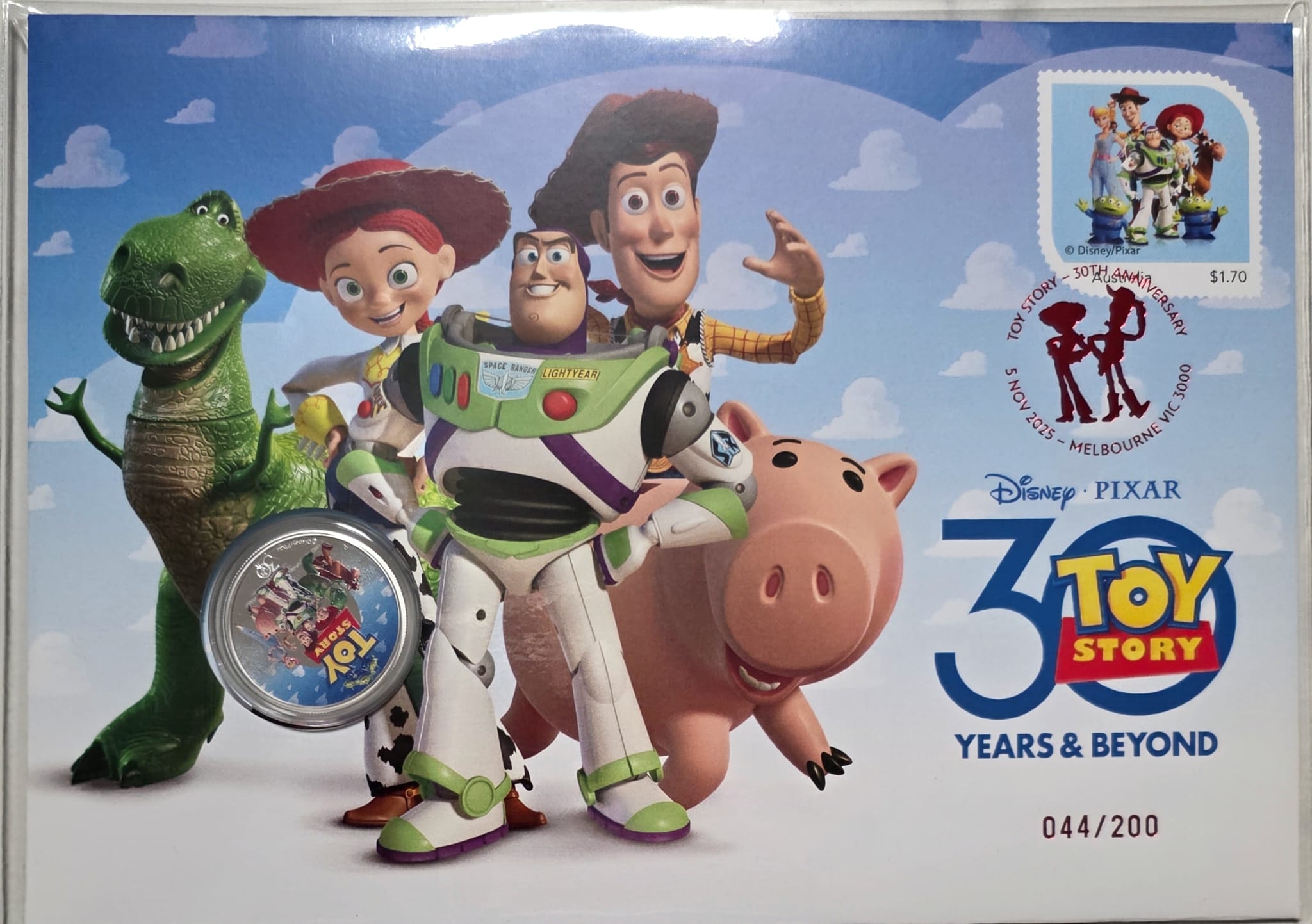 2025 1/2 Oz Silver 30 Years of Toy Story PNC --numbered at 044/200