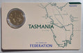 125 Years Of Federation Tasmania Coin in Card