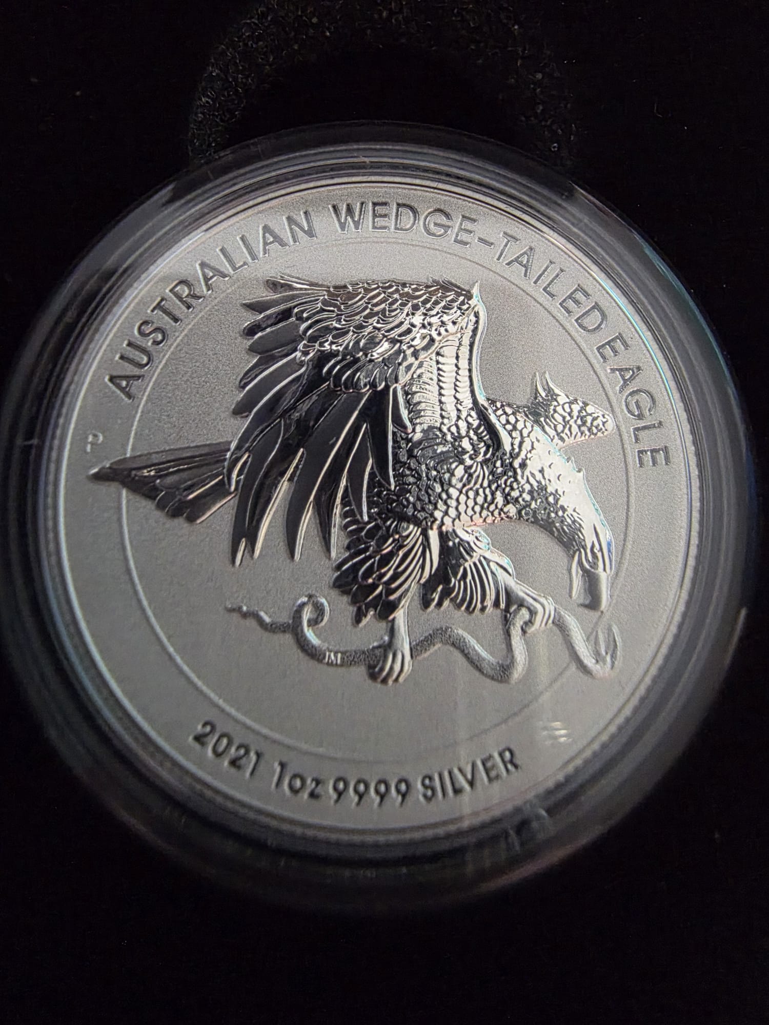 Australian Wedge-tailed Eagle Enhanced Reverse Proof High Relief 2021 1oz Silver