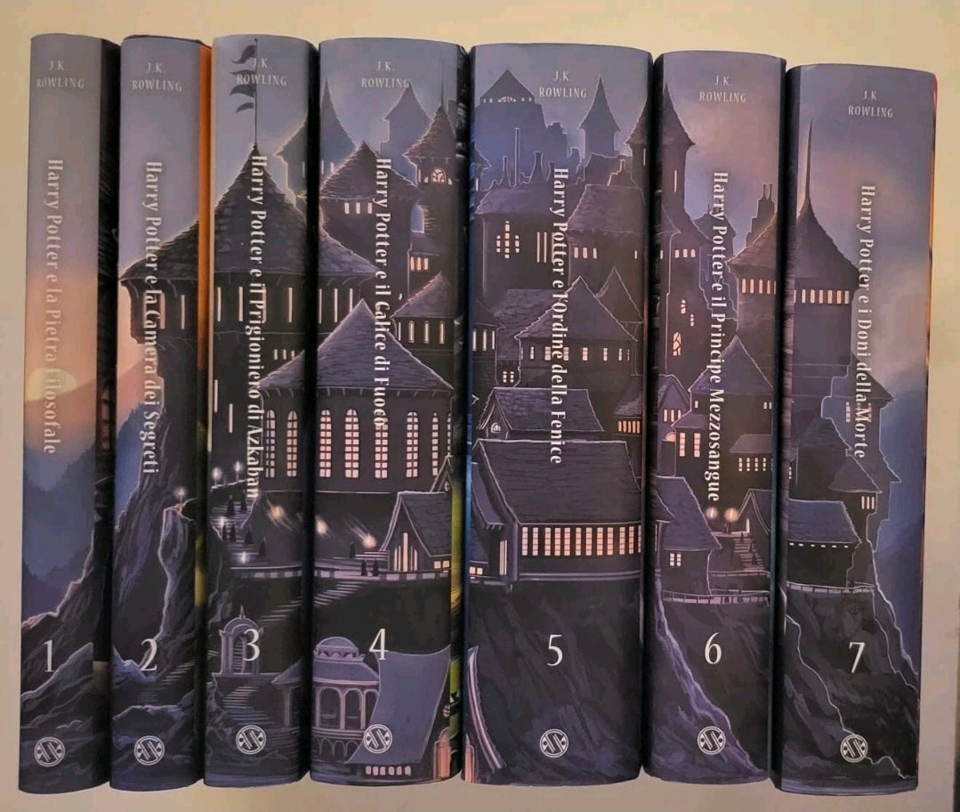 Harry Potter 15th Anniversary Italian Edition Hardcover Set Hogwarts Spine
