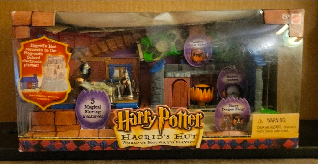 2001 Mattel Harry Potter – Hagrid’s Hut World of Hogwarts Playset (NIB Vintage Collectible)