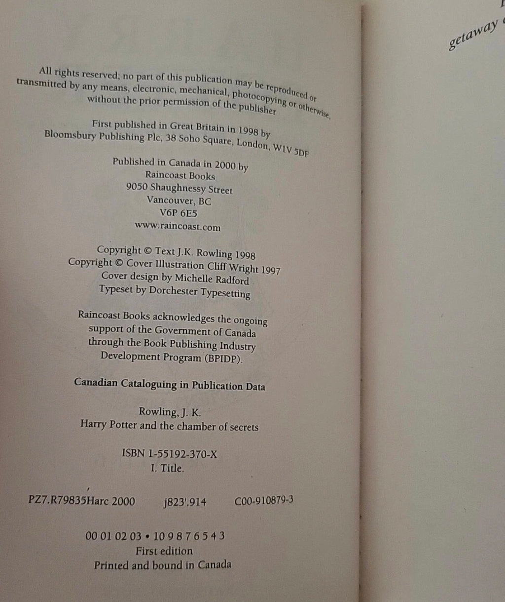 Harry Potter First 3 Books – Canadian Editions (Philosopher’s Stone “Wand Error” Edition)