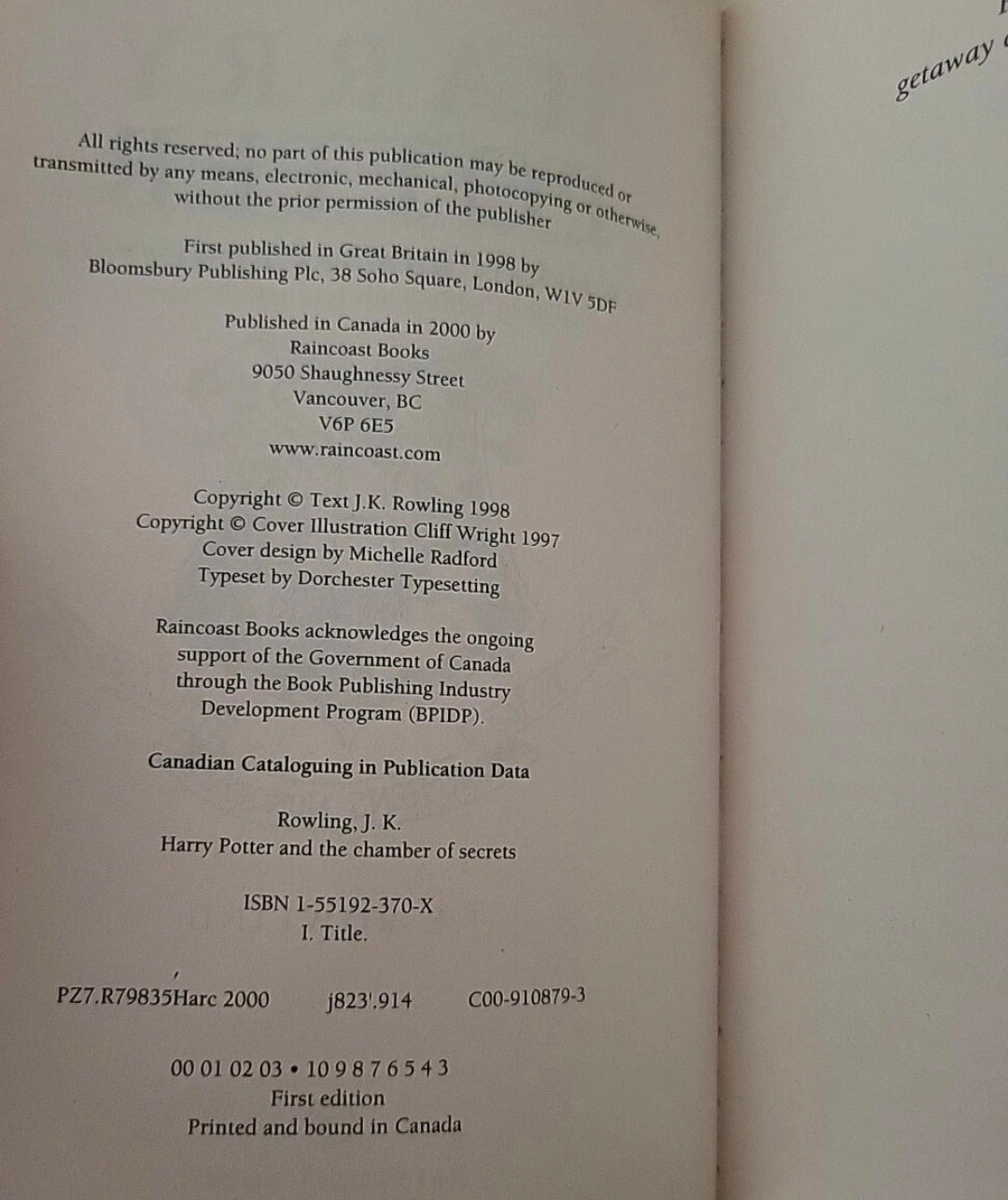 Harry Potter First 3 Books – Canadian Editions (Philosopher’s Stone “Wand Error” Edition)