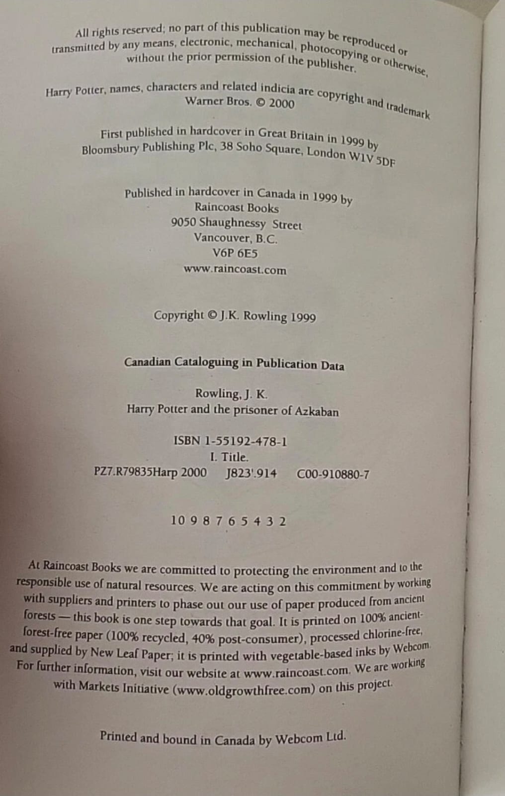 Harry Potter First 3 Books – Canadian Editions (Philosopher’s Stone “Wand Error” Edition)