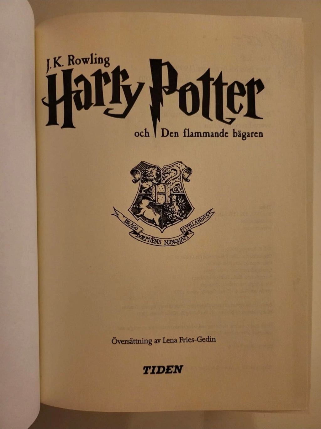 Harry Potter och Den Flammande Bägaren (The Goblet of Fire) – Swedish Hardcover Edition (2002)