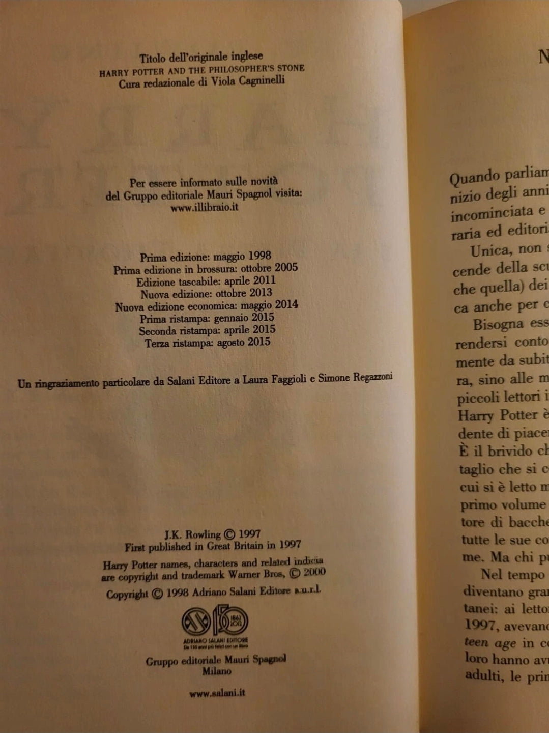 Harry Potter e la Pietra Filosofale – Italian Hardcover Edition