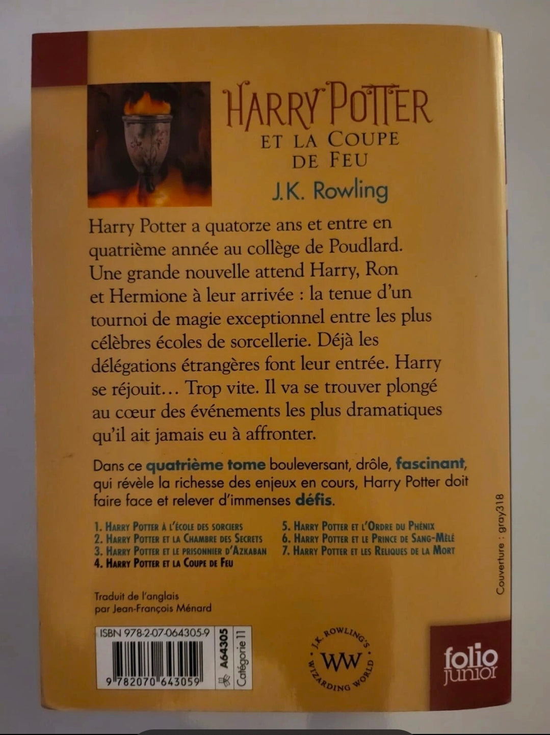 Harry Potter et la Coupe de Feu – French Edition (Paperback, Gallimard 2007)