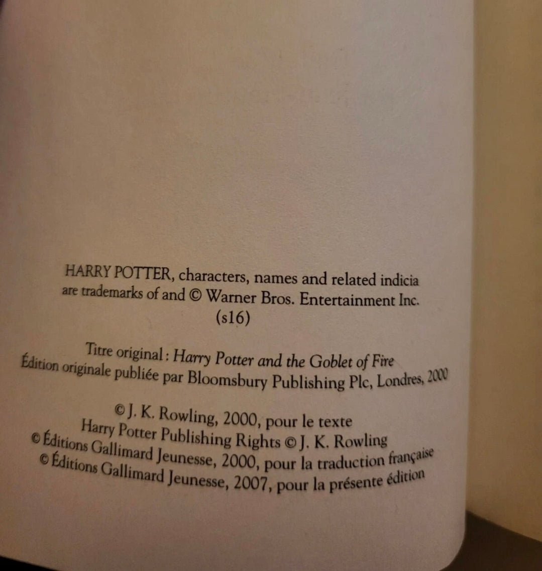 Harry Potter et la Coupe de Feu – French Edition (Paperback, Gallimard 2007)