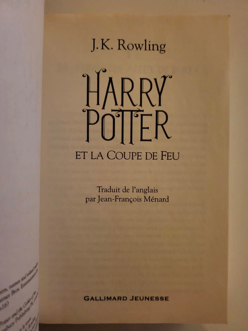Harry Potter et la Coupe de Feu – French Edition (Paperback, Gallimard 2007)